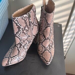 Snakeskin Pattern Ankle Boots
